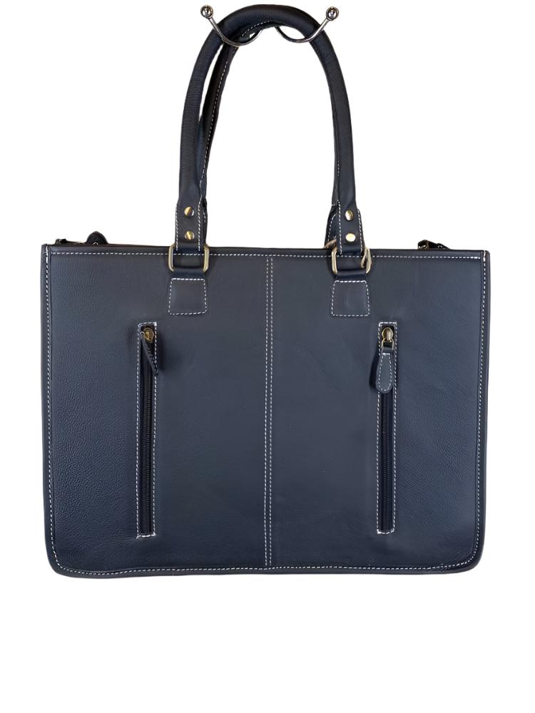 Structured Handbag with Cowhide and Tooled Leather (Concealed-Carry)