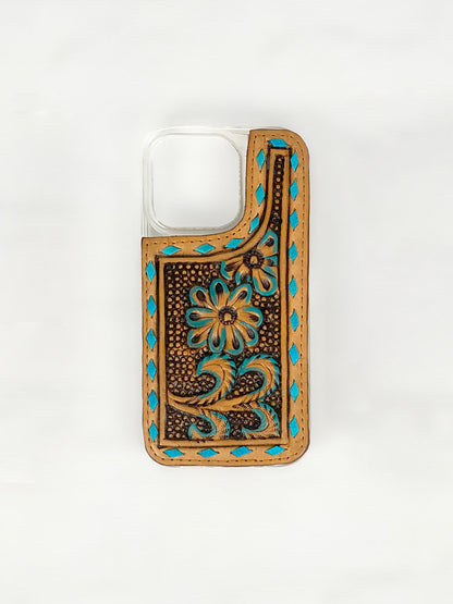 iPhone 15-Pro Cover - Tooled Leather Western Phone Case