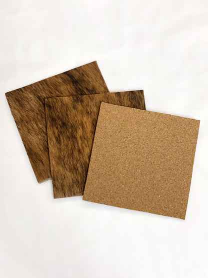 Cowhide Coasters - Set of 3