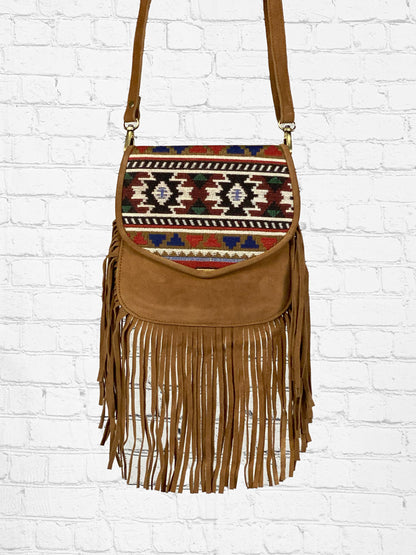 Western Boho Crossbody Bag with Fringe