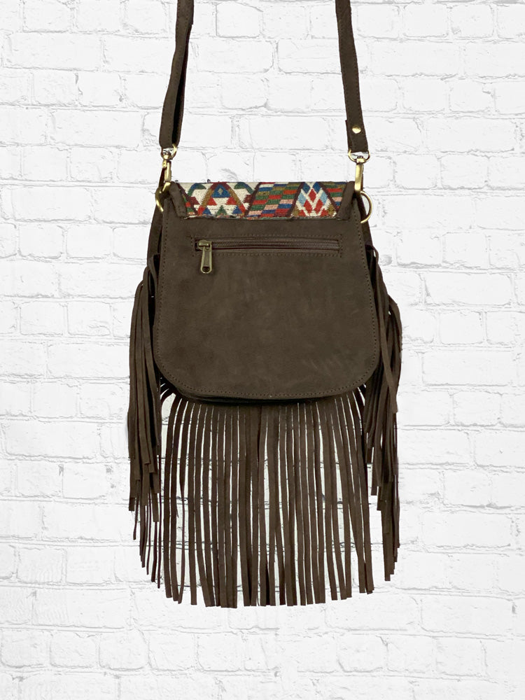 Western Boho Crossbody Bag with Fringe