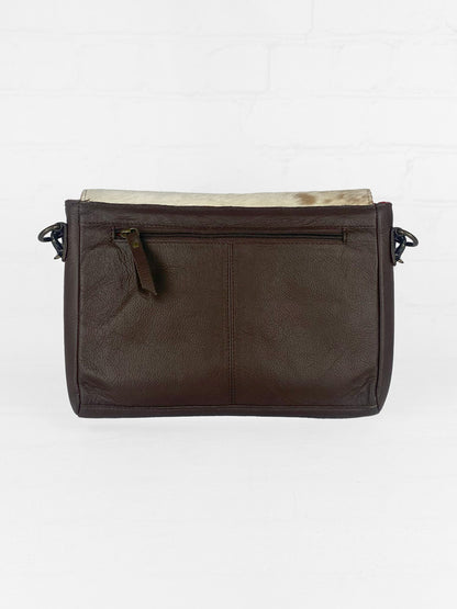 Cowhide & Tooled Leather Flap Purse