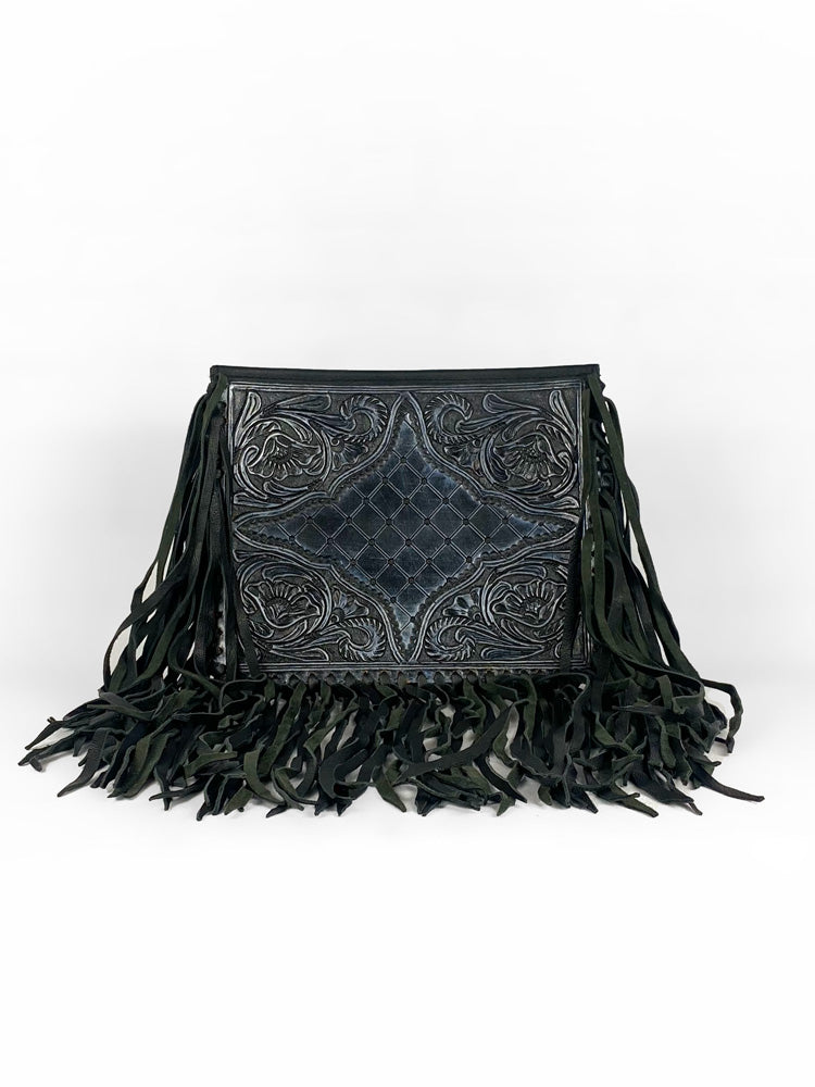 Structured Western Purse with Fringe