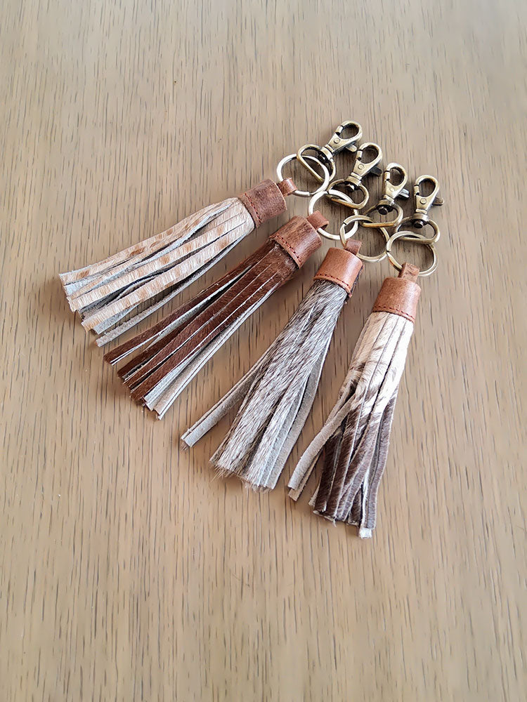 Hair-on-Hide Tassel Keychain