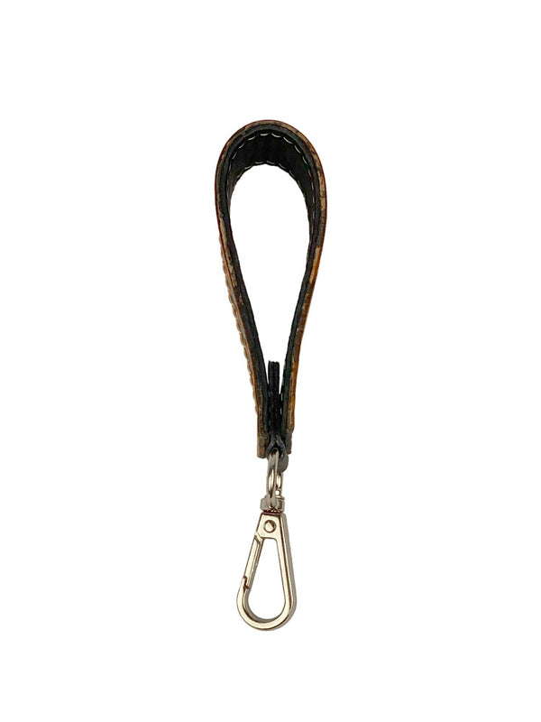 Leather Loop Keychain with Turquoise Stones – Tanned + Tooled