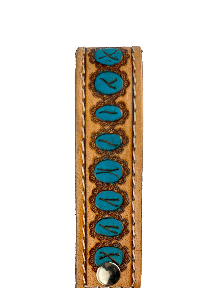 Leather Loop Keychain with Turquoise Stones