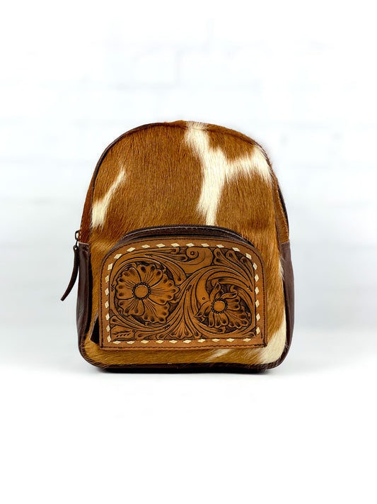 Mini Backpack Purse-Cowhide and Leather