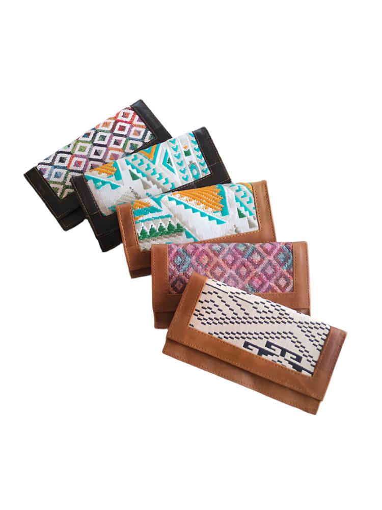 Aztec Canvas and Leather Wallet