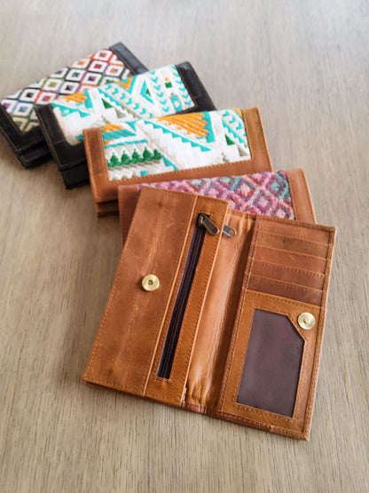 Aztec Canvas and Leather Wallet