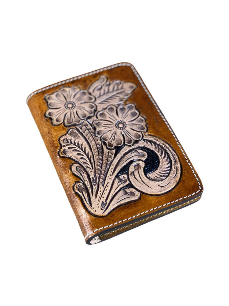 Hand Painted & Tooled Leather Western Wallet