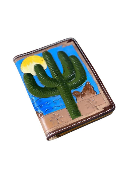 Hand Painted & Tooled Leather Western Wallet