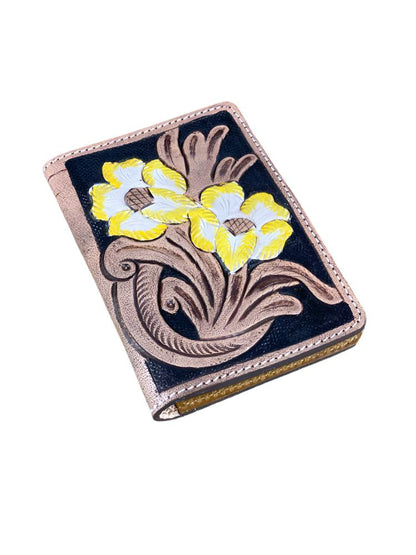 Hand Painted & Tooled Leather Western Wallet