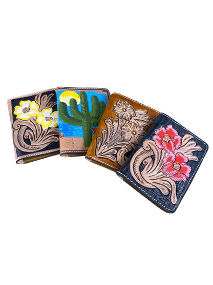 Hand Painted & Tooled Leather Western Wallet