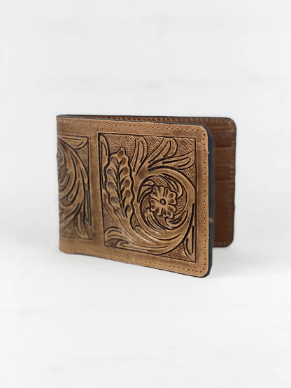 Men's Bi-Fold Tooled Leather Western Wallet