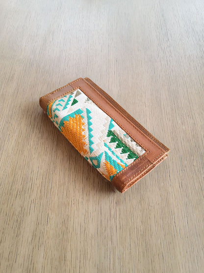 Aztec Canvas and Leather Wallet