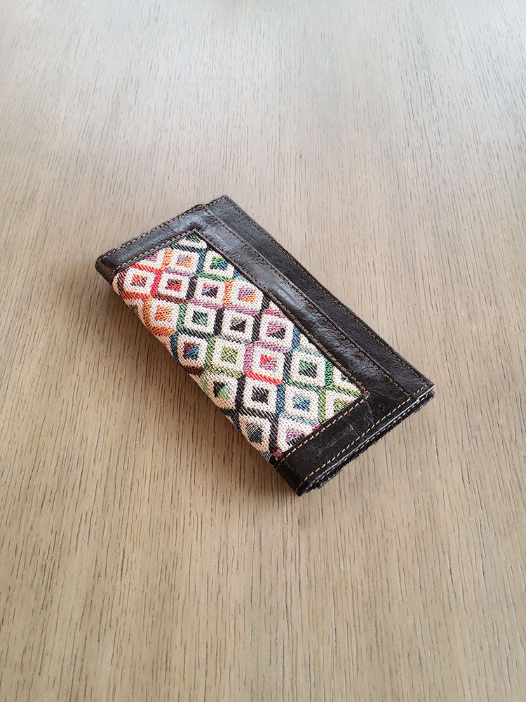 Aztec Canvas and Leather Wallet